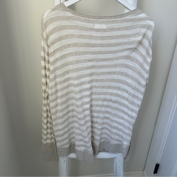 Lou & Grey Heatherstripe Tunic Long Sleeve Lightweight Sweater SZ Large - Picture 2 of 8